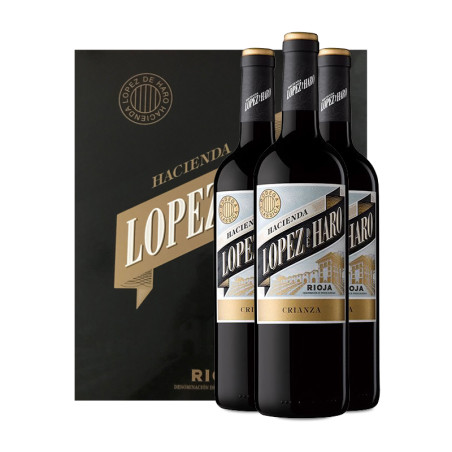 Box 3 Bottles Hacienda López de Haro Crianza